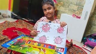 ডোনা খাতায় ভয়ংকর পোকা মাকড় আঁকলো। Dona r Easy Ladybug Drawing