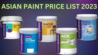 Asian paint price list 2024 | Tractor Uno DISTAMPER | WALL PRIMER| APEX | TRACTOR EMULSION | ace NCR