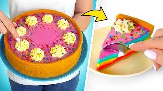 Kuchen ohne Backen! | Regenbogen-Käsekuchen 