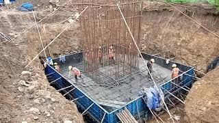 High speed  bullet train open foundation concrete work on gujrat location