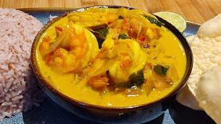 Keralan Prawn Curry Recipe, Red Rice & Papad 