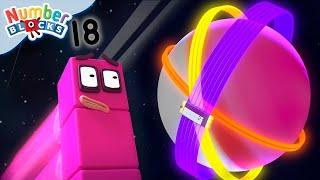 Ride the Rays Fun with Numberblock 18 ️ | Learn to Count | @Numberblocks