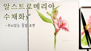 [ENG] 알스트로메리아 수채화-무늬있는 꽃잎 표현 |Watercolor Painting Tutorial