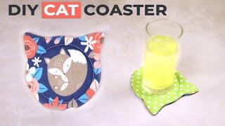 DIY Cat Coaster - Sew an easy CAT fabric coaster