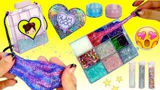 El Mejor Juguete de Slime -  Haciendo 8 Slimes Ultra Brillantes! - Glam Goo Tutorial