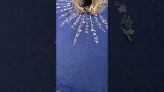 Making a blue quinceanera dress #quinceaneradress