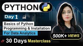 Python for data analyst | day 01 | 30 days free course | beginners to advance | python with project