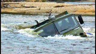 EXTREME RUSSIAN DRIVERS FEARLESSLY CROSS RIVER IN TRUCKSHEAVY LOGGING TRUCK CARS FAILS IN OFF ROAD