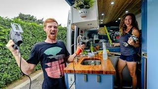 Construction on our Custom Camper Van | Van Life Renovations on the Road