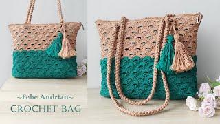 Easy and modern beautiful  crochet shoulder bag (Subtitle available)