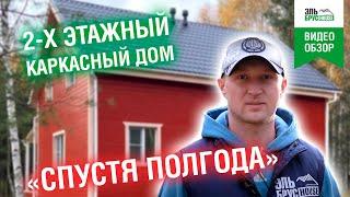Двухэтажный каркасный дом красного цвета 7х9м от Эльбрус House