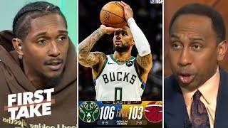 FIRST TAKE | "Bucks are BACK" - Stephen A. Smith on Damian Lillard drops 37 Pts to beat Heat 106-103