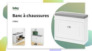 Sobuy Banc à chaussures | Banc avec abattant | coffre de rangement | meuble d'entrée | FSR82-K-W