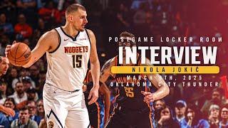 Nikola Jokić Postgame Locker Room Interview vs. Thunder  | 3/9/25