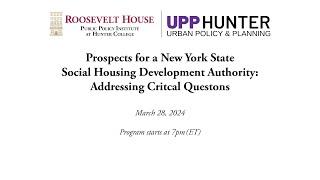 Prospects for a New York State Social Housing Development Authority: Addressing Critical Questions