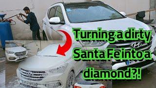 car wash:Washing the Dirtiest Santa Fe in the World! The Result is Incredible (ShockingBefore:After)