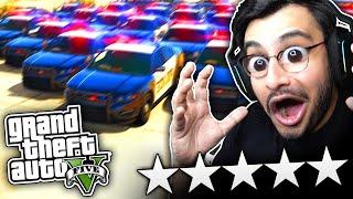 ESCAPING 5 STAR WANTED LEVEL IN GTA 5 WITH TANK - RAWKNEE