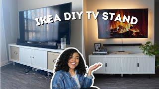 DIY IKEA HACK – Affordable DIY TV Stand using IKEA KALLAX Shelf! | West Elm Quinn Dupe on a Budget!