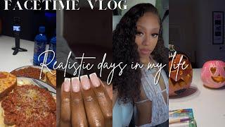 FACETIME VLOG: Realistic Day in my Life , Nail Tech Life , Cooking , Carving Pumpkins & MORE !