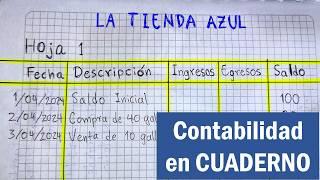 Cómo llevar la CONTABILIDAD de un NEGOCIO PEQUEÑO en CUADERNO