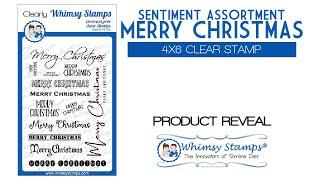 WHIMSY STAMPS PRODUCT REVEAL: Sentiment Assortment Merry Christmas 4 x 6 Stamp Set