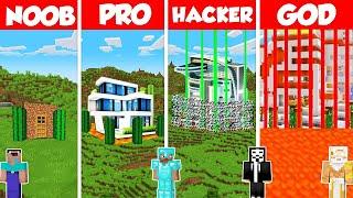 Secure Safest House Build Battle Challenge - Noob vs Pro vs Hacker vs God - Minecraft Animation