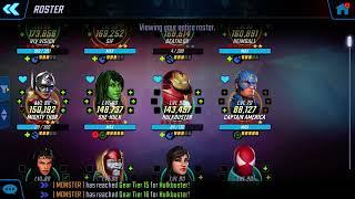 character upgrades bionic avenger hulkbuster to g 16 lvl 90 & asgardian sif to g 16  lvl 90 msf