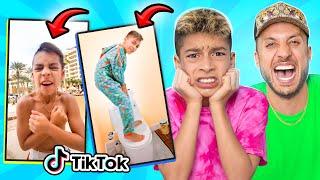 DAD Reacts to 11 Year old Son's CRINGE TIKTOKS!! 