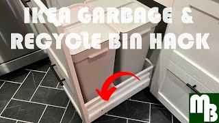 Ikea Garbage Recycle Bin Hack || Hallbar Bin with Lid || Sektion base cabinet with pull out storage