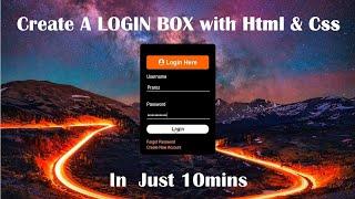 How To Create a Login Box using Html & Css | Step-by-Step Tutorial