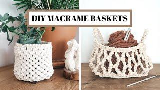 DIY MACRAME BASKET IDEAS - two different patterns for stylish Macrame home decorations