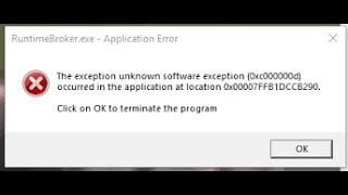 The Exception Unknown Software Exception 0xC00000d   Application Error   Windows 11   10   8  7108