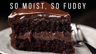 Moist & Fudgy Chocolate Cake with Everyday Ingredients