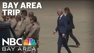 President Biden leaves Bay Area after brief stop to attend campaign events