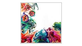 #9221 Deconstructed  Blooms & Foliage  Contemporary Art Fluid Acrylics 3.19.2023intuitive art