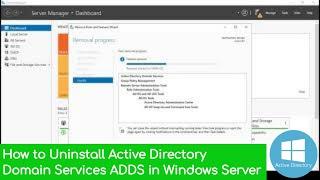 How to Uninstall Active Directory Domain Services ADDS in Windows Server 2022