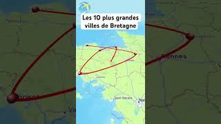 Les plus grandes villes de Bretagne #map ##europeanaviation #europeancountries #europe #mapping