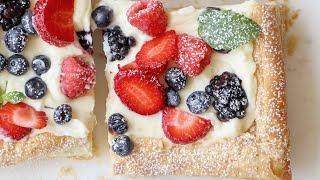 Berries Cheesecake Puff Pastry Tart