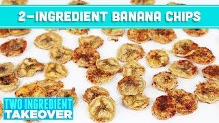 2 Ingredient Baked Banana Chips! Two Ingredient Takeover - Mind Over Munch