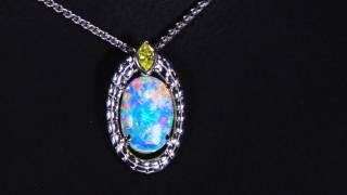 Gem Quality Australian Opal Weighs 2.61 Carats in a Christopher Michael Pendant