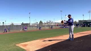 Martin Perez throws his first bullpen at #Rangers spring training 2023.