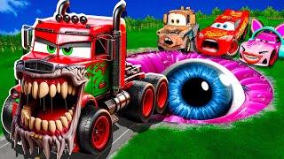 ZOMBIE Pit Transform In Beast Lightning McQueen & Big & Small Pixar Cars! Beam.NG Drive!