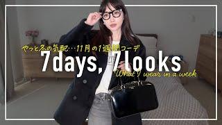 冬がきた️アラフォー11月のリアルな1週間コーデ記録【7days,7looks】