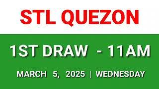 1st draw STL QUEZON RESULT TODAY 11AM draw result morning Philippines March 5, 2025 Wednesday