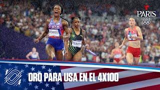 USA gana el oro en los 4x100 mt femenino y recupera el trono | Juegos Olímpicos París 2024