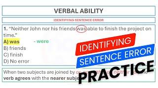 IDENTIFYING SENTENCE ERROR PRACTICE (10 items)