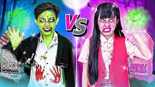 Black Vs Pink Zombie Extreme Makeover At Dress Up Challenge - Funny Stories About Baby Doll