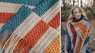 Bonfire Scarf Crochet Pattern - How to Crochet a Striped Scarf with Twisted Fringe