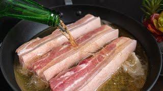 Phát hiện cách Ram Thịt mới, không cần ướp, không cần dầu cực hay | Pour beer into pork recipe