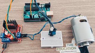 Controlling DC Motor Speed with Arduino using L298N Driver & IR Sensor | ezbutton() function.